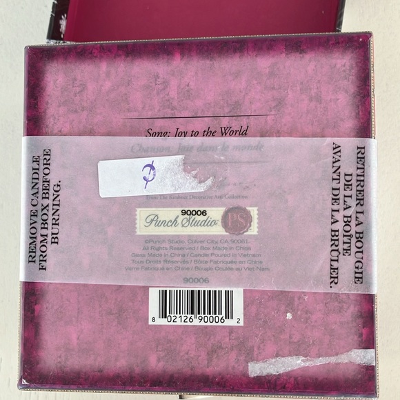 NWT Punch Studio Collectible Scented Candle & Music Box, Plays “Joy To The World - Picture 5 of 8